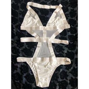 White strappy mesh teddy brand new never worn